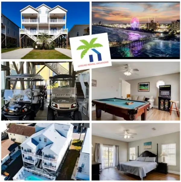 Huge 12BR Pool Game Room Beach Vacation Rental North Myrtle Beach